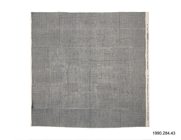 "1-Ruutu" Textile Sample, Vuokko Eskolin-Nurmesniemi (Finnish, born 1930), Cotton 
