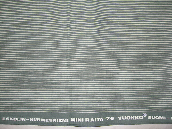 "Miniraita" Textile Sample, Vuokko Eskolin-Nurmesniemi (Finnish, 1930–2026), Cotton