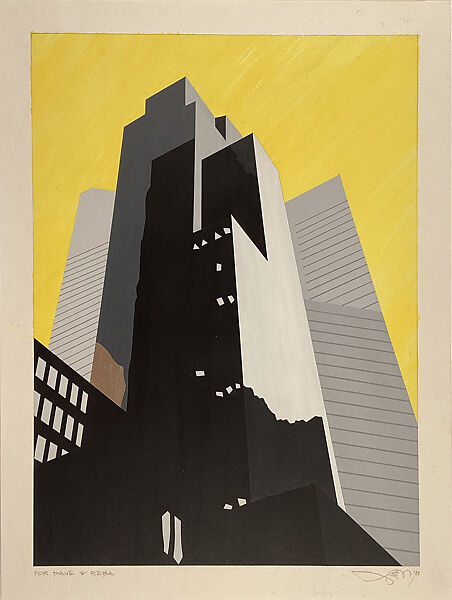 Study for "Sky Castles", James DeWoody (American, born Ft. Smith, Arkansas, 1945), Pochoir-applied acrylic on paper