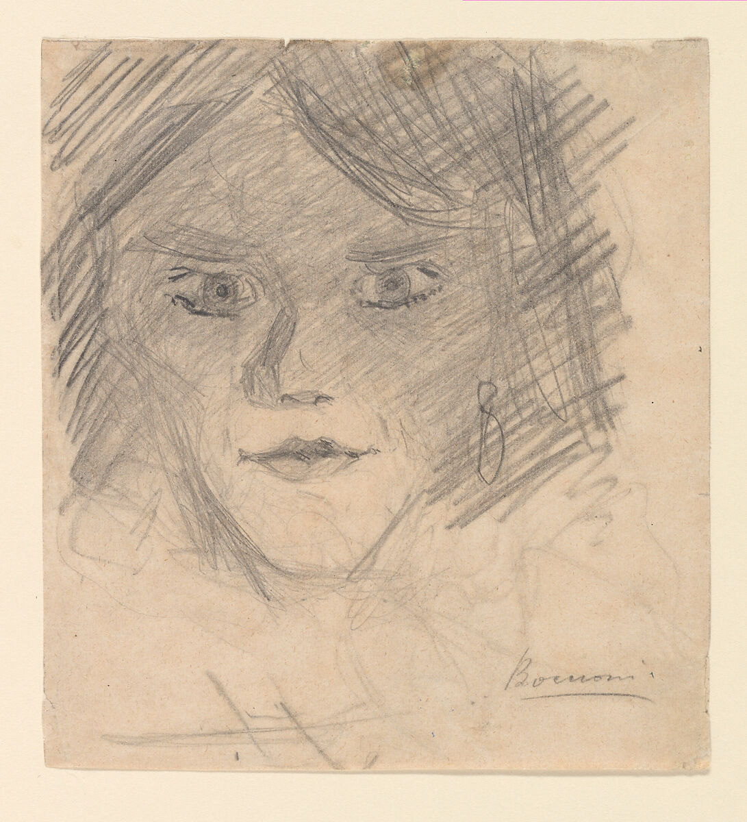 Study for "Modern Idol", Umberto Boccioni (Italian, Reggio 1882–1916 Sorte), Graphite on paper 