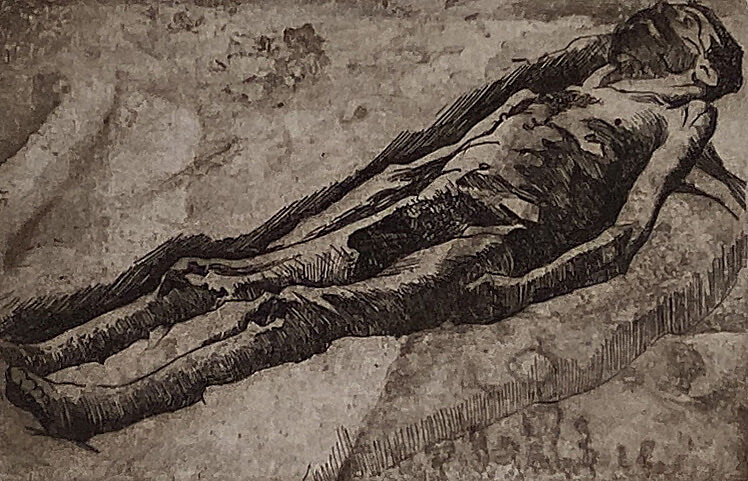 Male Cadaver (The Drowned Man), Umberto Boccioni (Italian, Reggio 1882–1916 Sorte), Etching 