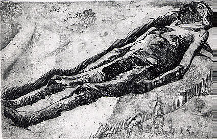 Male Cadaver (The Drowned Man), Umberto Boccioni (Italian, Reggio 1882–1916 Sorte), Etching 