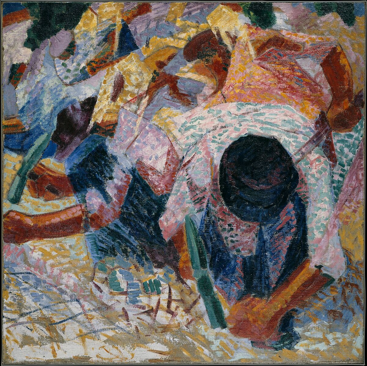 The Street Pavers, Umberto Boccioni (Italian, Reggio 1882–1916 Sorte), Oil on canvas 