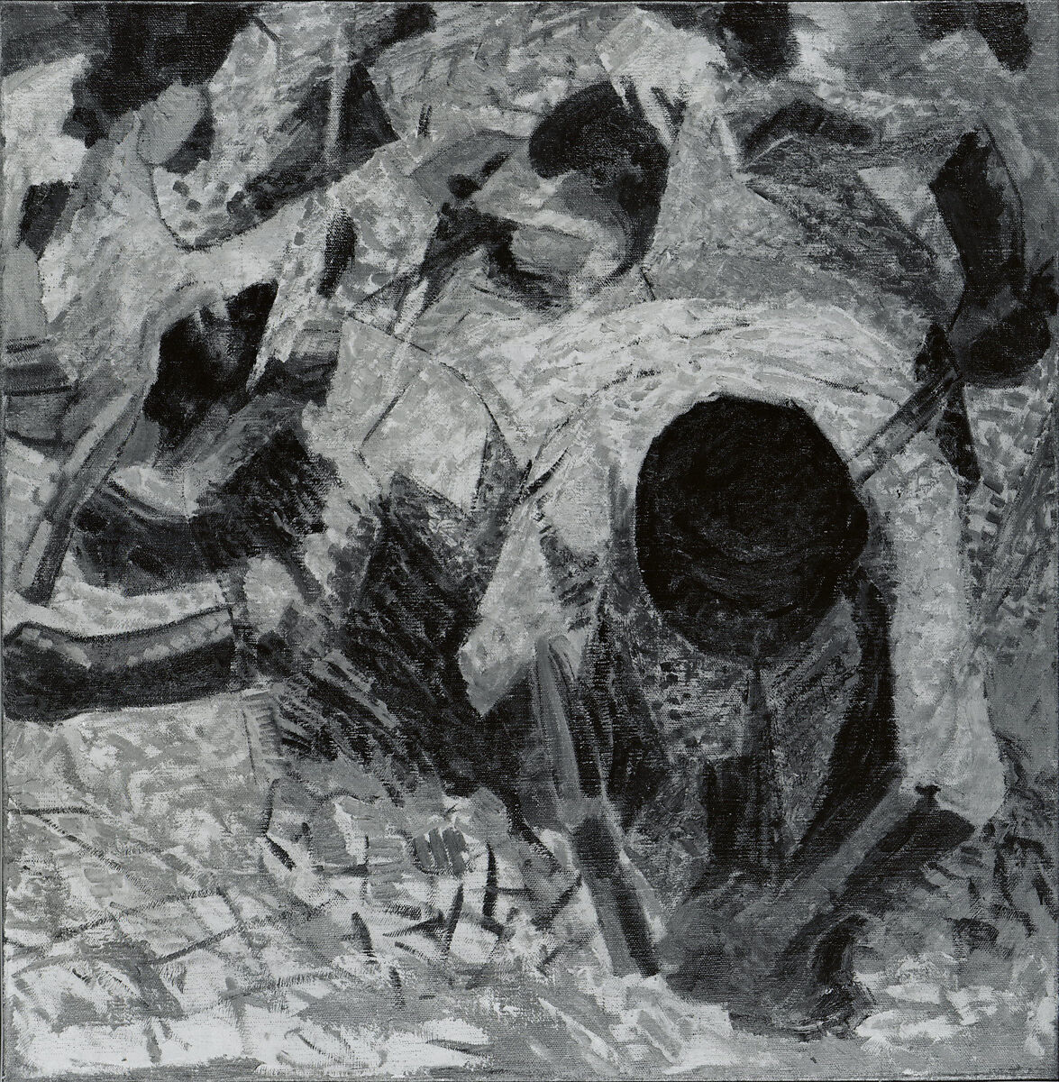 The Street Pavers, Umberto Boccioni (Italian, Reggio 1882–1916 Sorte), Oil on canvas