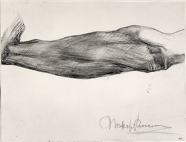 Study of a Man's Forearm (recto); Study of Extended Arms with Hands Clasped (verso), Umberto Boccioni (Italian, Reggio 1882–1916 Sorte), Graphite on paper 