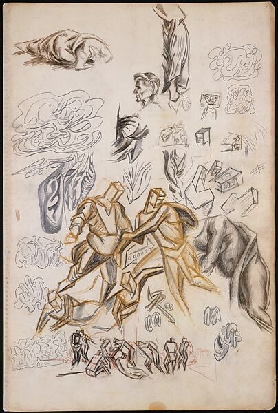 Untitled, Jackson Pollock (American, Cody, Wyoming 1912–1956 East Hampton, New York), Colored pencil and graphite on paper 