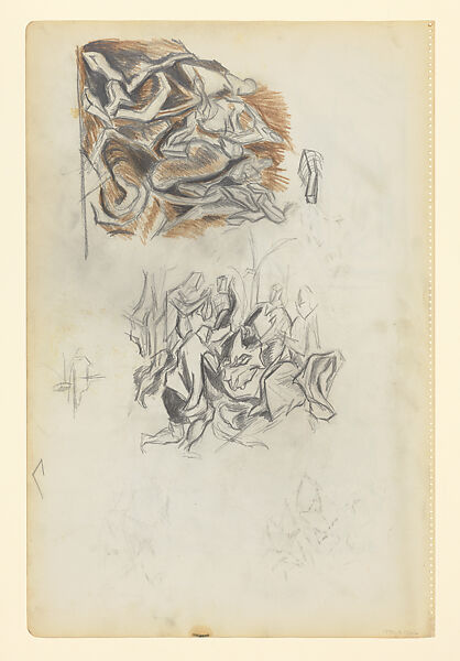 Untitled, Jackson Pollock (American, Cody, Wyoming 1912–1956 East Hampton, New York), Graphite with traces of colored pencil on paper (recto) ; colored pencil and graphite on paper (verso)
