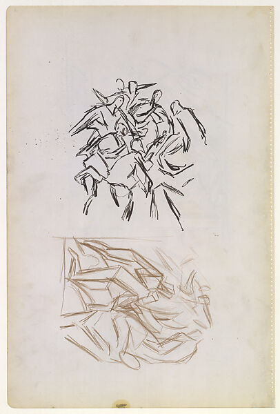 Untitled, Jackson Pollock (American, Cody, Wyoming 1912–1956 East Hampton, New York), Recto: graphite on paper

Verso: pen and black ink and colored pencil on paper 