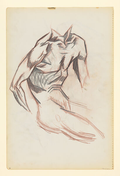 Untitled, Jackson Pollock (American, Cody, Wyoming 1912–1956 East Hampton, New York), Colored pencil and graphite on paper (recto) ; colored pencil and graphite on paper (verso)