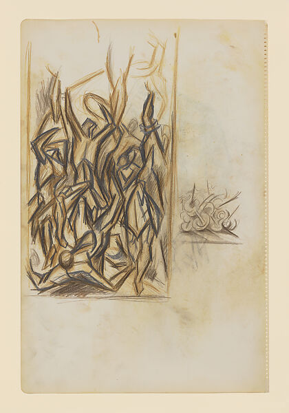 Untitled, Jackson Pollock (American, Cody, Wyoming 1912–1956 East Hampton, New York), Colored pencil (recto); colored pencil and graphite on paper (verso)