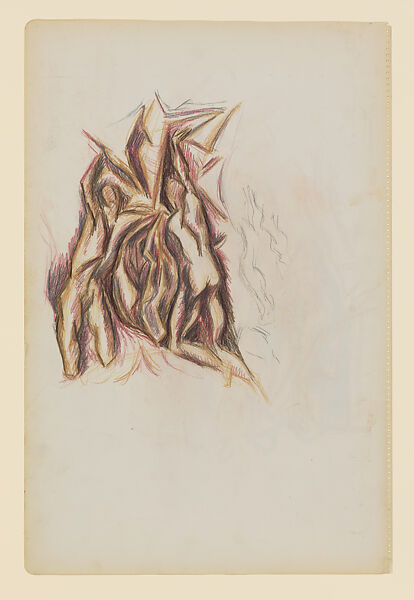 Untitled, Jackson Pollock (American, Cody, Wyoming 1912–1956 East Hampton, New York), Colored pencil and graphite on paper (recto) ; colored pencils on paper (verso)