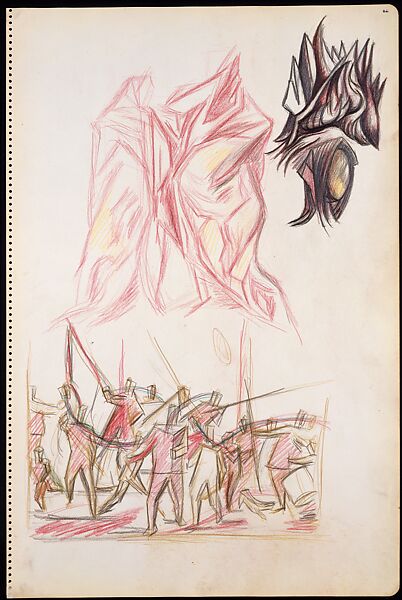 Untitled, Jackson Pollock (American, Cody, Wyoming 1912–1956 East Hampton, New York), Colored pencil and graphite on paper 