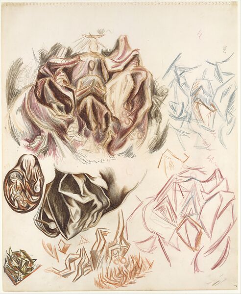 Untitled, Jackson Pollock (American, Cody, Wyoming 1912–1956 East Hampton, New York), Colored pencil and graphite on paper 