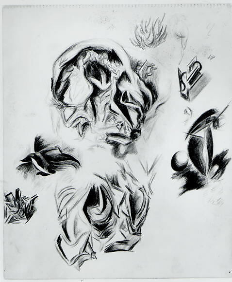 Untitled, Jackson Pollock (American, Cody, Wyoming 1912–1956 East Hampton, New York), Colored pencils and graphite on paper (recto) ; graphite on paper (verso) 
