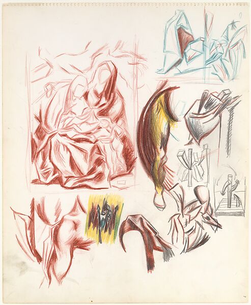 Untitled, Jackson Pollock (American, Cody, Wyoming 1912–1956 East Hampton, New York), Colored pencil and graphite on paper 