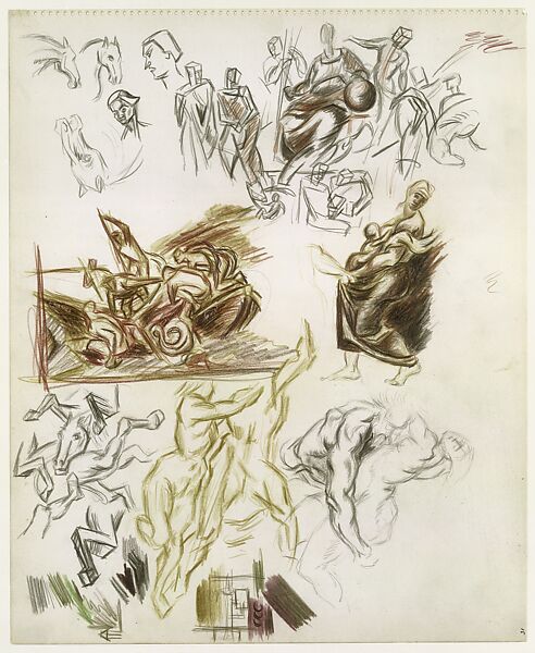 Untitled, Jackson Pollock (American, Cody, Wyoming 1912–1956 East Hampton, New York), Colored pencils on paper 