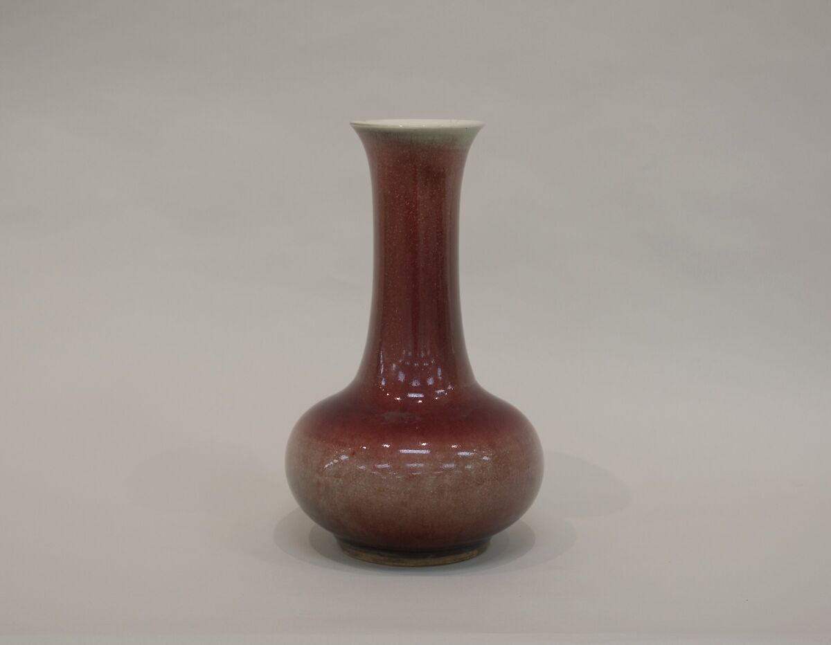 Bottle, Porcelain with ox-blood glaze, China 