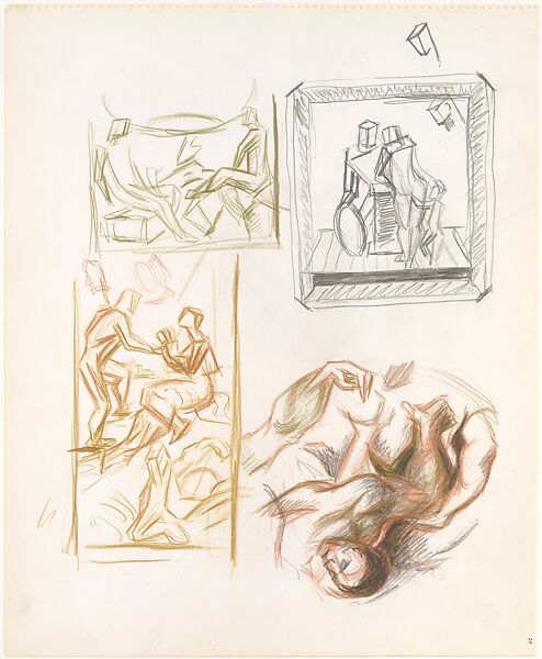 Untitled, Jackson Pollock (American, Cody, Wyoming 1912–1956 East Hampton, New York), Colored pencils and graphite on paper 