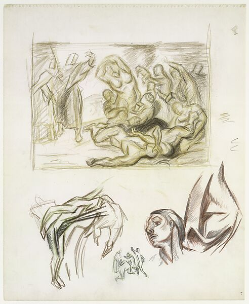 Untitled, Jackson Pollock (American, Cody, Wyoming 1912–1956 East Hampton, New York), Colored pencil and graphite on paper 