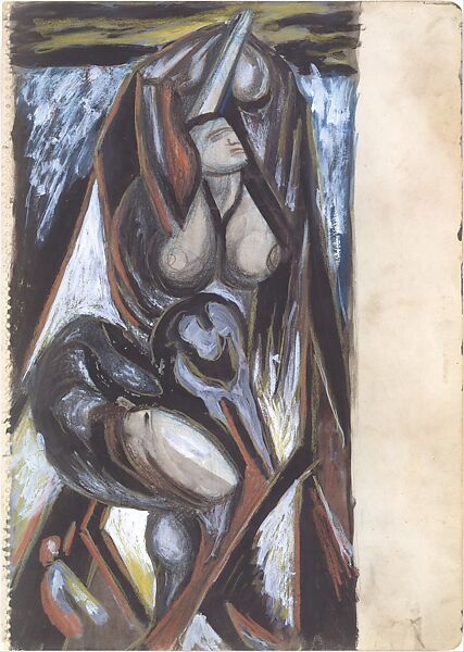 Untitled, Jackson Pollock (American, Cody, Wyoming 1912–1956 East Hampton, New York), Opaque watercolor, colored pencils, and graphite on paper 