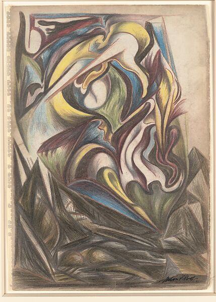 Untitled, Jackson Pollock (American, Cody, Wyoming 1912–1956 East Hampton, New York), Colored pencils and graphite on paper 