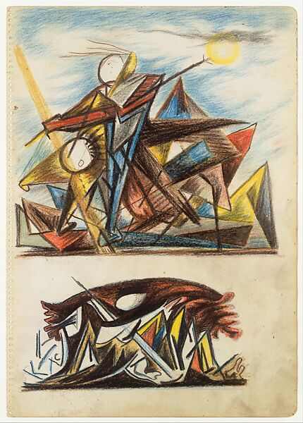 Untitled, Jackson Pollock (American, Cody, Wyoming 1912–1956 East Hampton, New York), Colored pencils and graphite on paper 