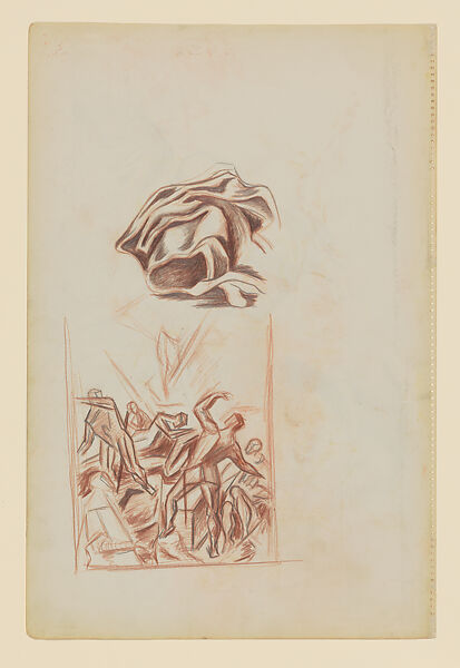 Untitled, Jackson Pollock (American, Cody, Wyoming 1912–1956 East Hampton, New York), Colored pencil on paper (recto) ; colored pencil and graphite on paper (verso)