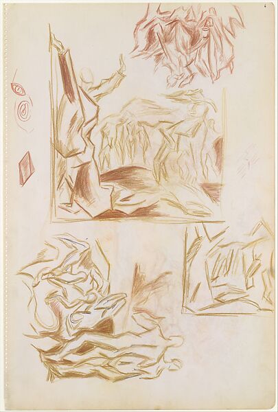 Untitled, Jackson Pollock (American, Cody, Wyoming 1912–1956 East Hampton, New York), Colored pencils on paper (recto) ; colored pencils on paper (verso) 