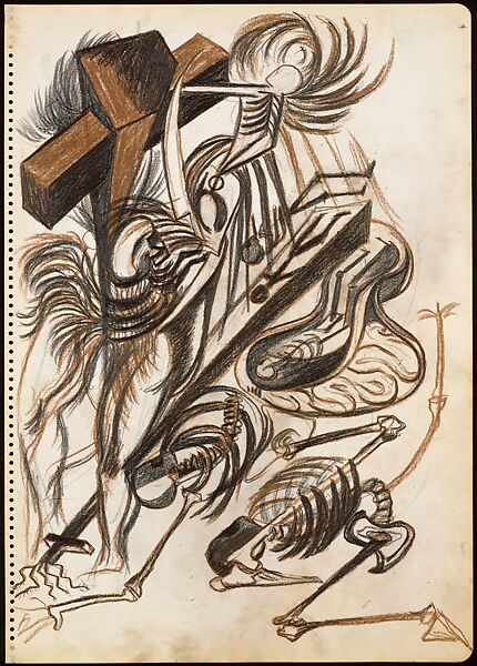Untitled, Jackson Pollock (American, Cody, Wyoming 1912–1956 East Hampton, New York), Colored pencils and graphite on paper 