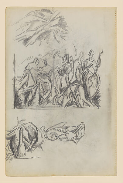 Untitled, Jackson Pollock (American, Cody, Wyoming 1912–1956 East Hampton, New York), Graphite with brown colored pencil on paper