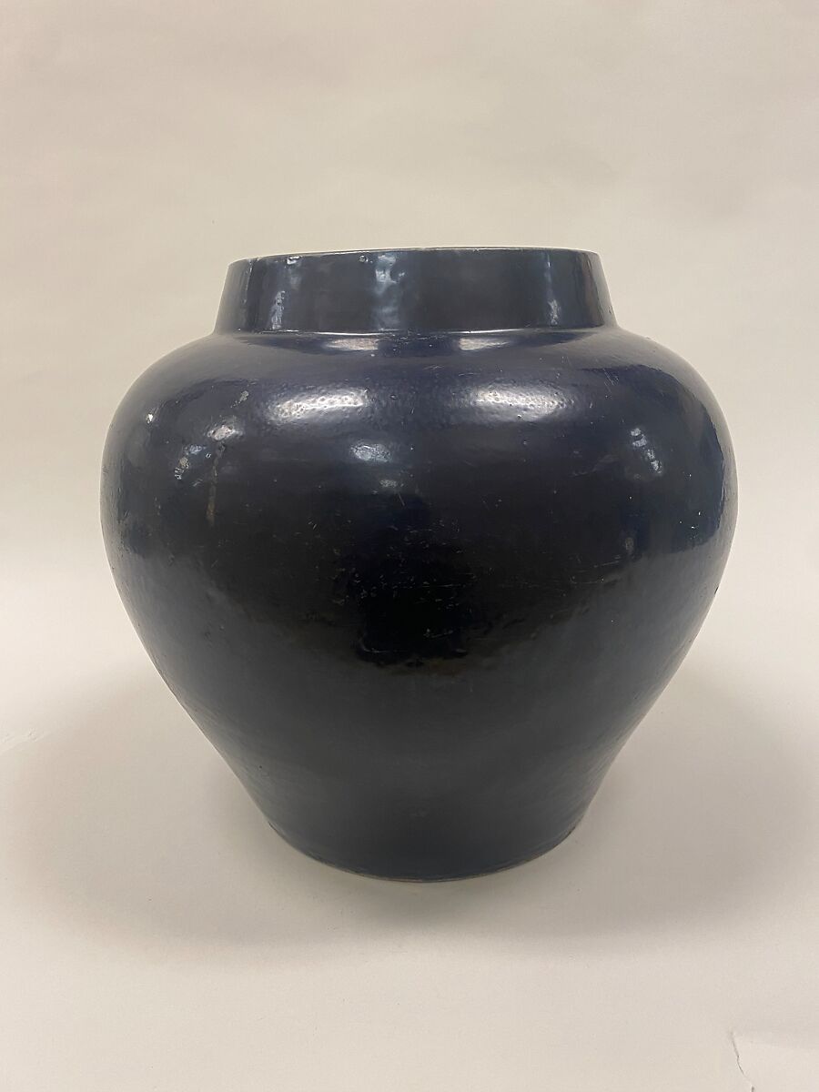 Jar, Stoneware with dark blue and green glaze (Shanxi ware), China 