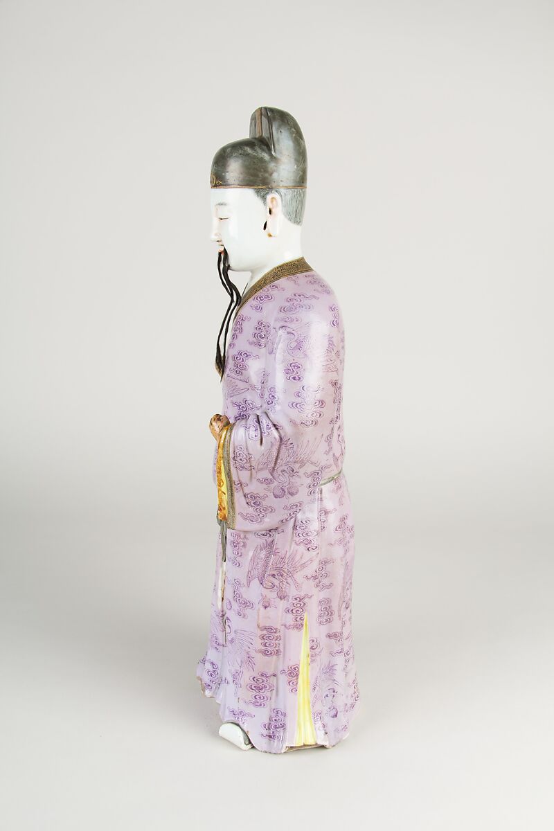 Figure of a Man, Porcelain painted in overglaze polychrome enamels (Jingdezhen ware), China