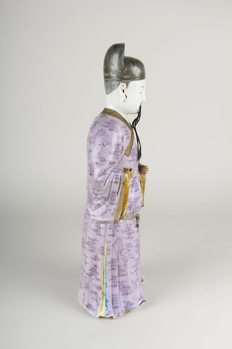 Figure of a Man, Porcelain painted in overglaze polychrome enamels (Jingdezhen ware), China