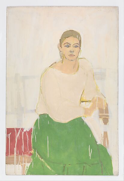 Gold Earrings, Alex Katz (American, born Brooklyn, New York, 1927), Tempera on Masonite 