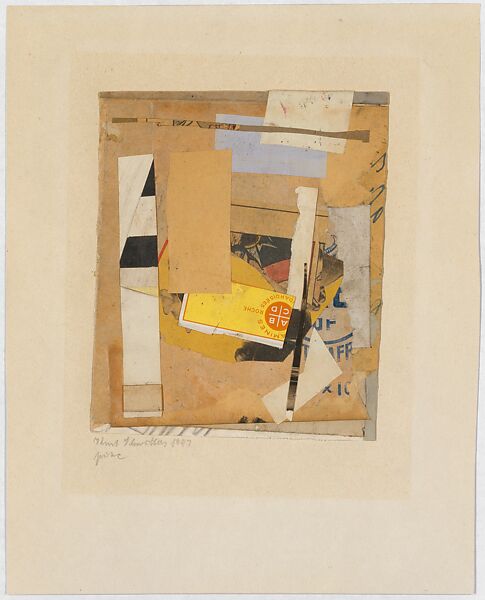 Pinc, Kurt Schwitters (German, Hanover 1887–1948 Kendal), Cut, torn, and pasted papers and fabric, graphite, and ink mounted on paper 