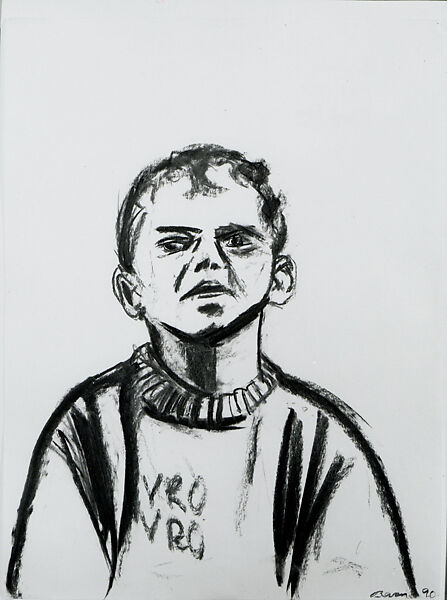 Deaf Boy, Tony Bevan (British, born 1951), Charcoal on paper 