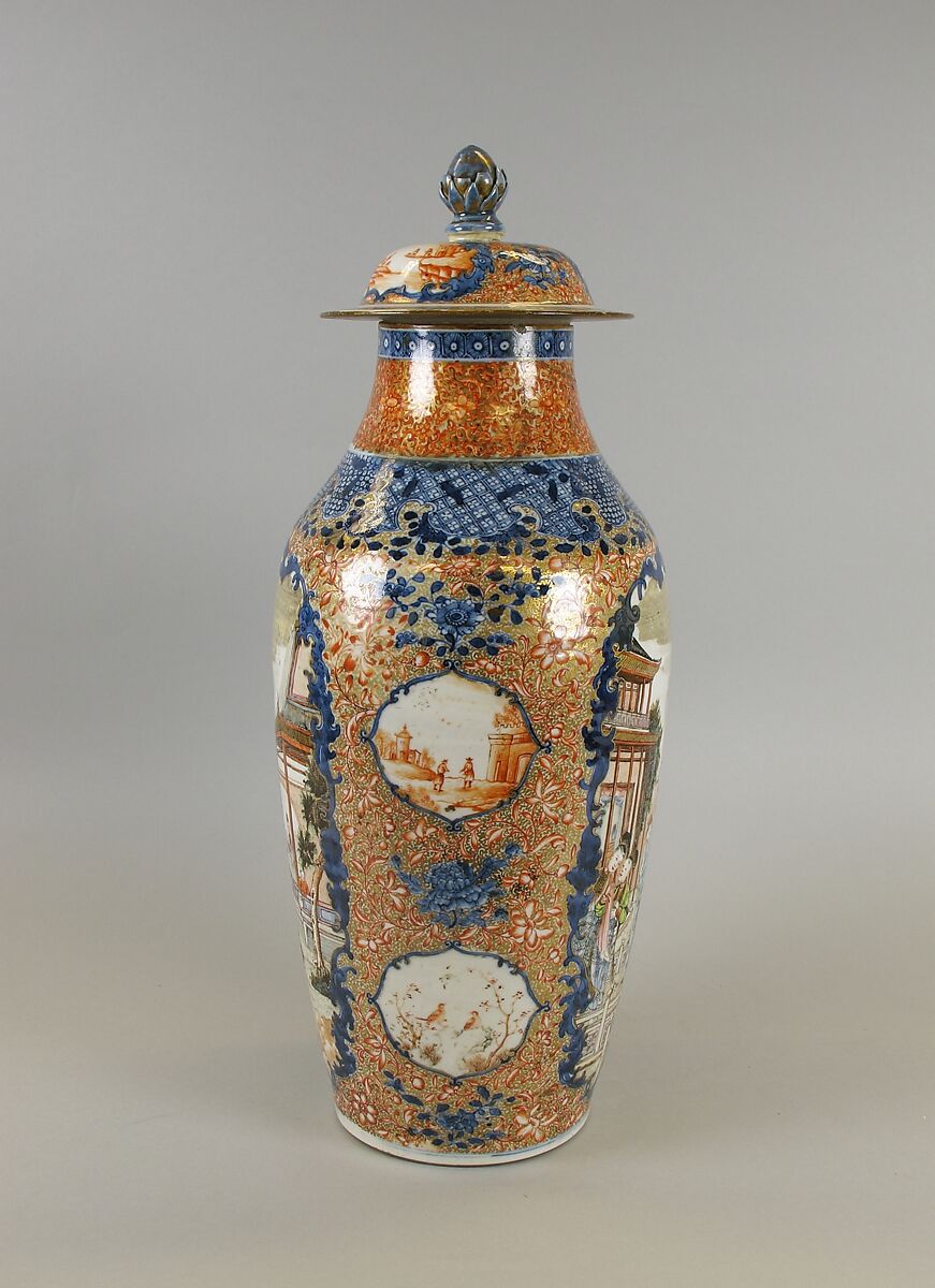 Covered Vase, Porcelain painted in overglaze polychrome enamels, China