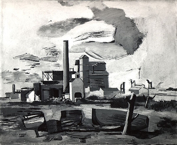 Stamford Gas Works, Louis Bouché (American, New York, New York 1896–1969 Pittsfield, Massachusetts), Oil on canvas 