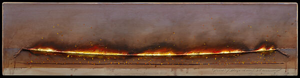 Noon: Blaze Line, Number 1, Tim Storrier (Australian, born Sydney, 1949), Acrylic and rope on wood 