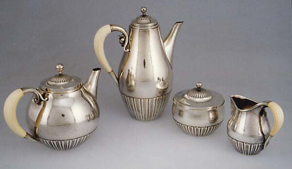 Tea pot with lid, Johan Rohde (Danish, Randers 1856–1935 Hellerup), Silver and ivory 