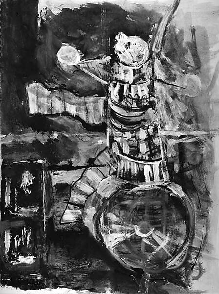 The Space Ship, Tulio Diaz (Venezuelan, born 1958), Matte, opaque paint, watercolor, black ink, and acrylic paint on paper 