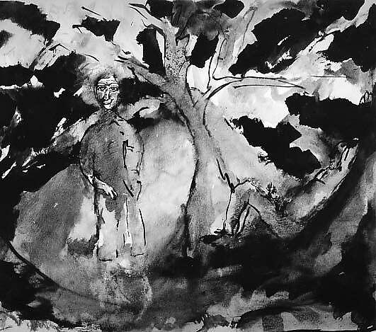 A Couple in the Woods, Tulio Diaz (Venezuelan, born 1958), Black and brown inks on paper 
