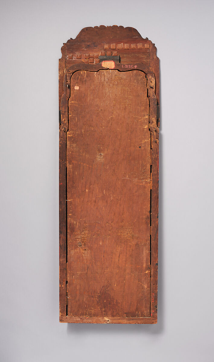 Looking glass, Japanned white pine; mirror glass, American