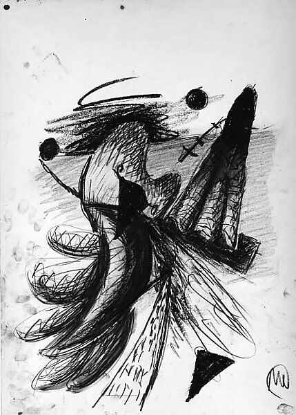 Alice in Wonderland, Markus Lüpertz (German, born 1941), Litho crayon and graphite on paper 
