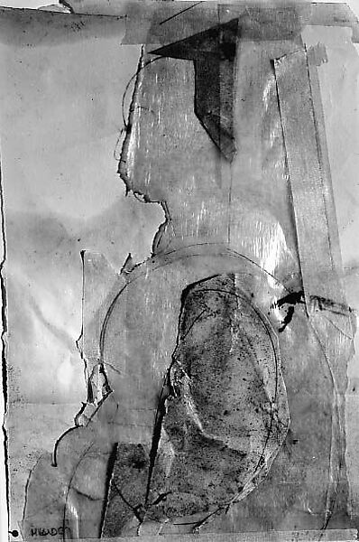 Portrait of a Woman, Manolo Valdés (Spanish, born 1942), Graphite and oil on cut, torn, and taped papers on papers 