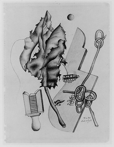 Study of Objects, Fernand Léger (French, Argentan 1881–1955 Gif-sur-Yvette), Graphite on paper 