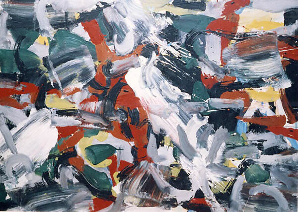 Untitled, Jean-Paul Riopelle (Canadian, Montreal 1923–2002 Isle-aux-Grues), Oil on paper, mounted on canvas 