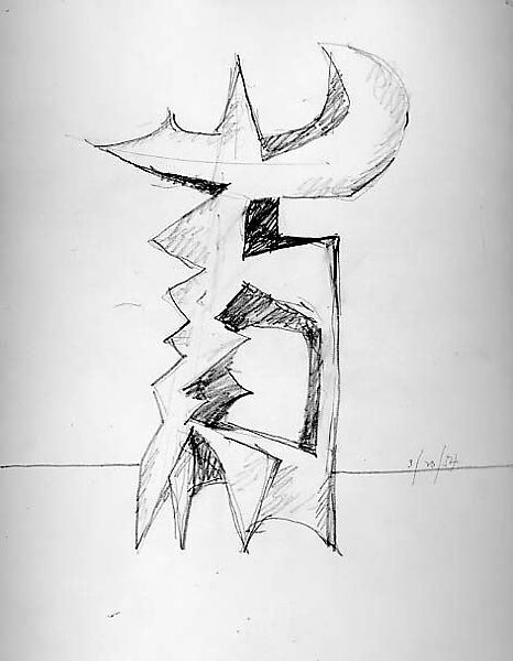 Untitled, Seymour Lipton (American, New York 1903–1986 Locust Valley, New York), Graphite on paper 