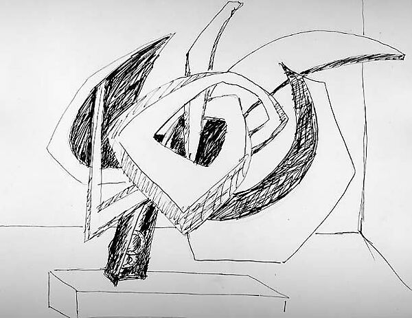 Untitled, Seymour Lipton (American, New York 1903–1986 Locust Valley, New York), Pen and ink with graphite on paper 