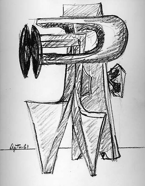 Untitled, Seymour Lipton (American, New York 1903–1986 Locust Valley, New York), Crayon on paper 